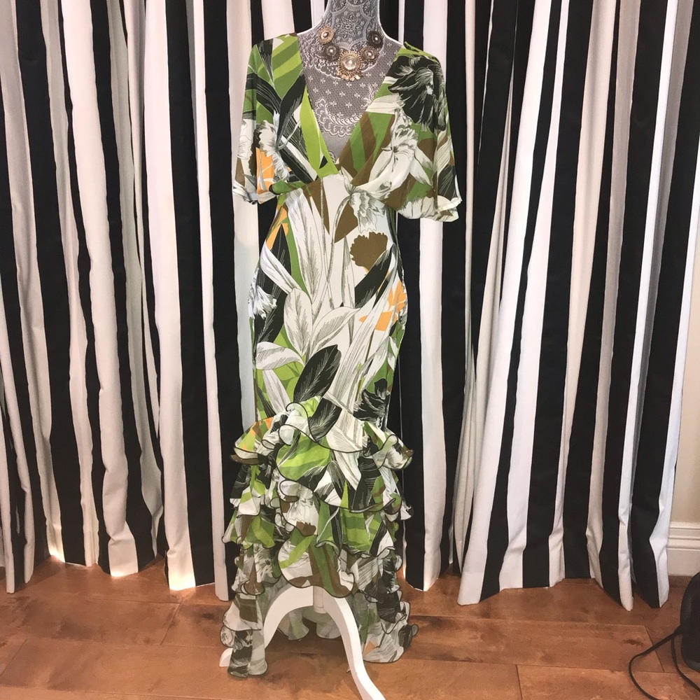 Tropical plunge dress